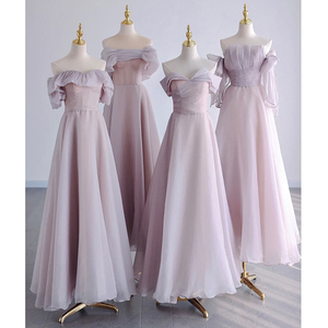 紫色伴娘服显瘦2024新款夏季婚礼小众高级婚礼姐妹团礼服裙女长款
