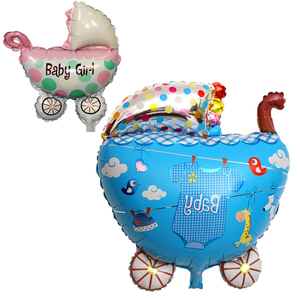 婴儿车铝膜气球儿童玩具宝宝满月百天周岁过生日派对布置装饰用品