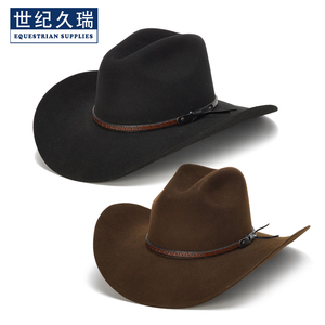 西部牛仔帽毛毡羊毛毯帽子男士骑士装备牛仔帽西部马术用品时尚帽