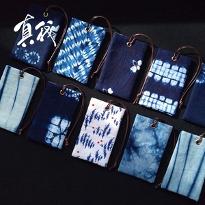 【3件包邮】蓝染卡套 扎染 公交门禁饭磁卡保护套 手工布套收纳