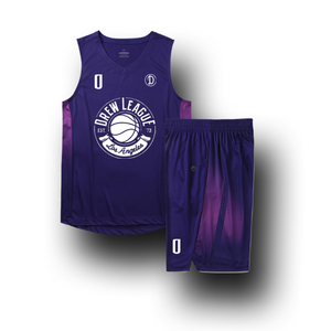 紫色篮球服套装男球衣背心男定制哈登队服比赛训练德鲁联赛印字号