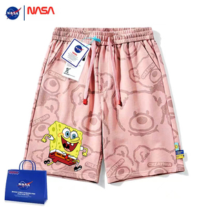 NASA联名海绵宝宝短裤男女同款夏季新款中学生情侣卡通五分裤子薄