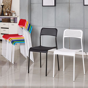 新款北欧餐椅现代简约椅子家用塑料凳子靠背培训椅学生办公椅黑白