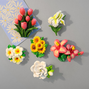 小清新鸡蛋花树脂冰箱贴向日葵磁铁贴田园花朵创意白板贴磁性贴