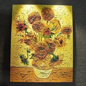 高档精品 梵高7幅向日葵全系列 孙宏东绘制 纯手绘油画 美式复古