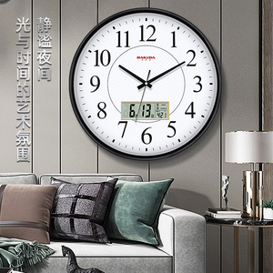 家用大客厅静音挂钟创意时尚石英钟表现代简约时钟挂表卧室挂墙表
