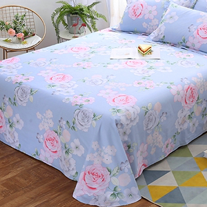 水星家纺100%纯棉床单单件1.5米床上1.8四季通用单双人全棉布被单