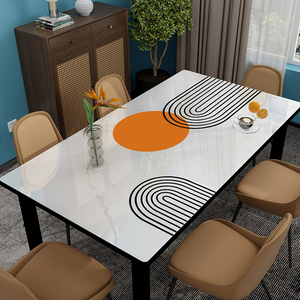 透明桌垫轻奢桌布免洗防水防油大理石风茶几垫布PVC软玻璃餐桌垫