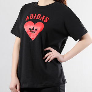 Adidas/三叶草情人节限定款款爱心扑克短袖半袖T恤FH7885 FH8555