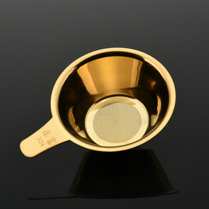 创意钛金茶漏 加厚304不锈钢茶滤过滤网  茶托泡茶银漏斗茶具配件