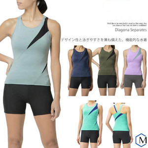出口日本纯元sp女士素雅拼色设计感功能性运动分体泳衣 偏小