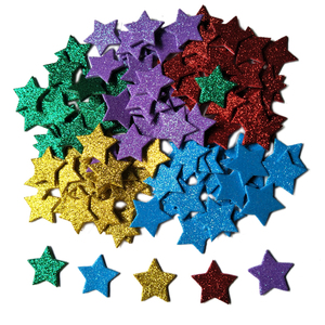 3厘米金粉五角星贴纸彩色闪光星星EVA泡沫小贴片 DIY材料环境布置