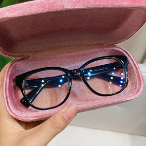 新款眼镜框男女款复古板材大框VMU02V圆脸显瘦黑框素颜近视眼镜架