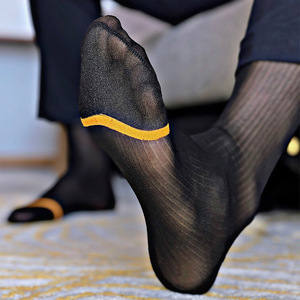 外贸男涤纶弹力透气丝袜一对装男士袜夹吊袜带可调节金属固定夹子