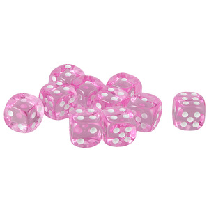 色子骰粒筛子数字骰子16号家用透明粉色粒大排档KTV酒吧圆角骰子