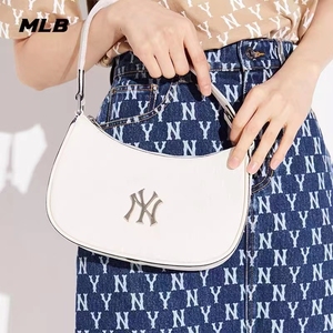 MLB官方正品时尚印花皮质腋下包女款单肩女包潮流通勤单肩斜跨包