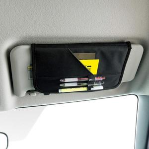 日本汽車載收納遮陽板多筆車用品多功能名片咭片A5筆記本雙面雜物