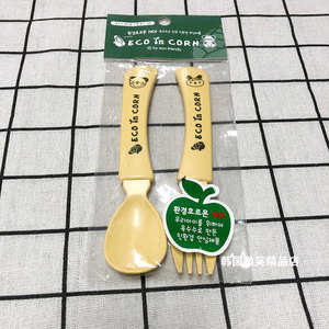 韩国ECO玉米无毒儿童宝宝筷勺玉米淀粉无毒抗菌健康安全勺子