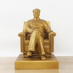 毛主像摆件大厅主席铜像办公室纯铜纪念品雕塑伟人头像坐像摆像
