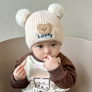 婴儿帽子秋冬款毛线帽可爱超萌新生儿宝宝针织帽婴幼儿冬季男女宝