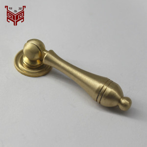 黄铜仿古中欧式拉手抽屉衣柜门简约圆实心把手单孔橡木等柜子拉手