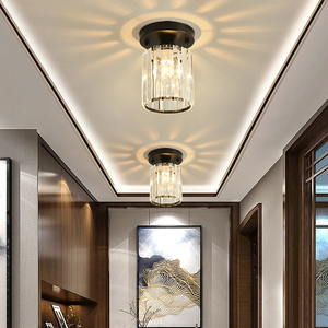 新中式小吸顶灯水晶阳台过道灯具现代简约走廊灯饰中国风仿古顶灯