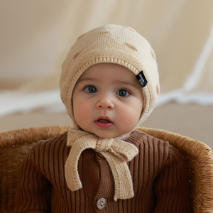 宝宝帽子婴儿毛线帽秋冬款女童胎帽新生儿针织帽儿童护耳帽男童潮