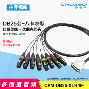 DB25转8卡农母模拟输入Digidesign多信道音频线缆扇尾辫子ANALOG