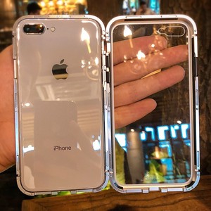 适用iPhone11PRO万磁王手机壳12苹果8p单面玻璃13磁吸XSmax保护套6splus爱疯7金属壳12mini13promax透明玻璃