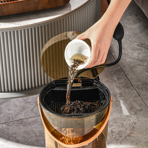 茶水桶茶渣桶排水管废水桶功夫茶具配件家用茶盘茶道茶台透明茶筒