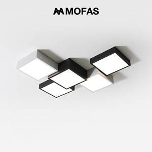 MOFAS北欧现代极简无主灯照明客厅盒子方形灯卧室简约大气吸顶灯