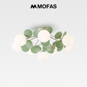 MOFAS全光谱护眼现代客厅法式奶油风卧室北欧创意花枝儿童吸顶灯