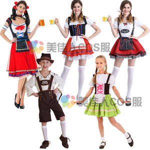 慕尼黑德国啤酒节男女儿童服装啤酒节女佣女仆装酒店工作服派对装