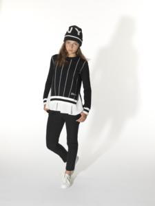 美国纽约DKNY童装 2018秋冬新款 黑色针织毛衣背心裙两件套 现货