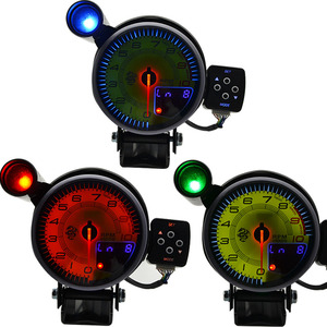 汽车赛车转速表改装通用指针式12V仪表带警报灯换挡提示多色选择