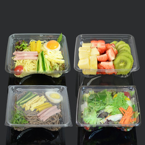 一次性密封餐盒蔬菜净菜 600g水果捞盒 沙拉碗凉面轻食外卖打包盒