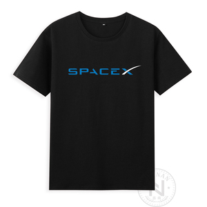 纯棉美国太空探索技术公司SpaceX标志logo短袖t恤6xl衣服有儿童装
