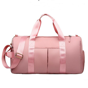 纯色大容量韩版单肩健身包背包运动包短途旅行行李包可挂行李