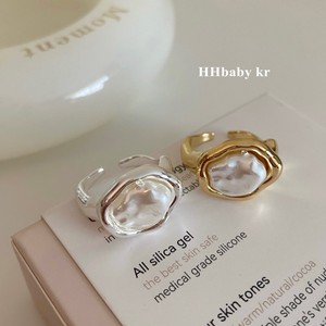 【HHBABY KR】 法式小众高级感 巴洛克异形珍珠开口戒指指环女