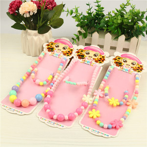 韩版儿童彩珠项链女童生日礼物童装配件女孩饰品节日生日礼品货源