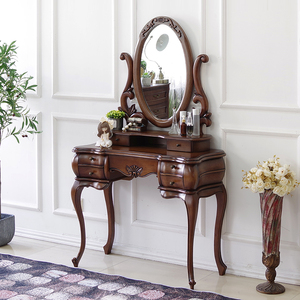美式梳妆台实木英式洛可可风格卧室欧式法式轻奢化妆桌奢华复古