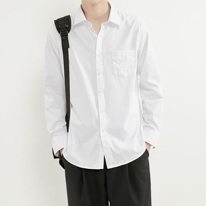 2024春秋男士DK长袖衬衫日系休闲白色打底短袖衬衣外套寸夏季潮流