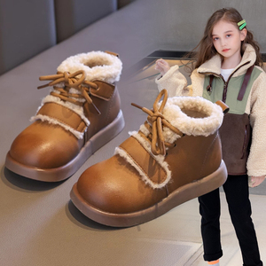 英国next Alice女童棉鞋2024冬季新款加绒加厚儿童保暖大棉皮鞋潮
