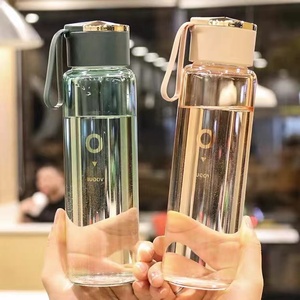 日本代购高颜值简约玻璃杯学生情侣细长便携随手杯个性创意喝水杯
