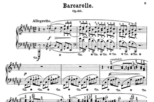 肖邦 升F大调船歌 Chopin Barcarolle, Op.60钢琴谱乐谱