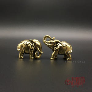 实心铜大象一对 全铜福象摆件迷你可爱铜大象小铜象纯铜桌面摆件