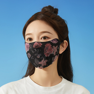 夏季韩版防晒口罩护全脸立体护眼角薄款印花透气时尚冰丝女士面罩