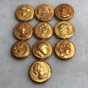 古希腊钱币厚重纯黄铜雕刻头像古罗马金币单个价格随机
