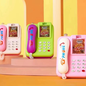 年轮说疯狂打CALL打电话跳跳糖玩具糖带灯光音乐可爱迷你电话机