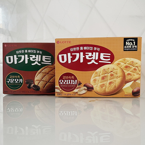 乐天玛加利夹心曲奇饼干原味韩国零食玛格丽特马佳丽可乐饼摩卡味